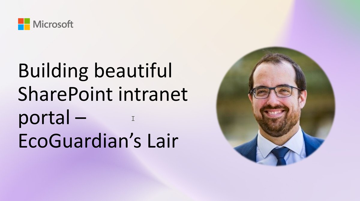 SharePoint's tweet image. 💡 Build a beautiful SharePoint intranet — no code

“EcoGuardian’s Lair” shows flexible sections, Hero/Editorial parts, Brand Center theming, audience targeting &amp;amp; list formatting.

📺 Watch → msft.it/6019tRgGP

#Microsoft365 #SharePoint #portals #intranet