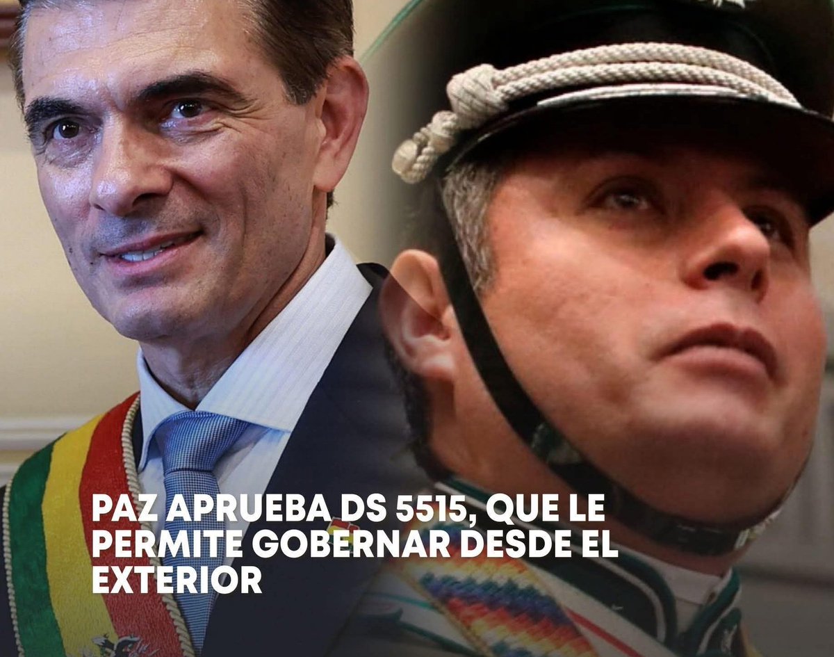 #TataQuispe:
RODRIGO PAZ APRUEBA DECRETO QUE LE PERMITE GOBERNAR DESDE EL EXTERIOR
Es el Decreto 5515 habilita “Presidencia a distancia”, que permite que el presidente Paz ejerza sus funciones “a través de medios tecnológicos de comunicación, en caso de encontrarse fuera del país