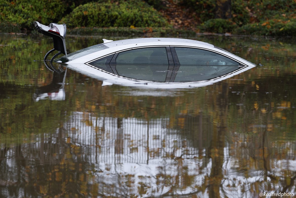 KCAlfredPhoto's tweet image. Scenes from a flooded Mission Valley after the San Diego River overflowed.