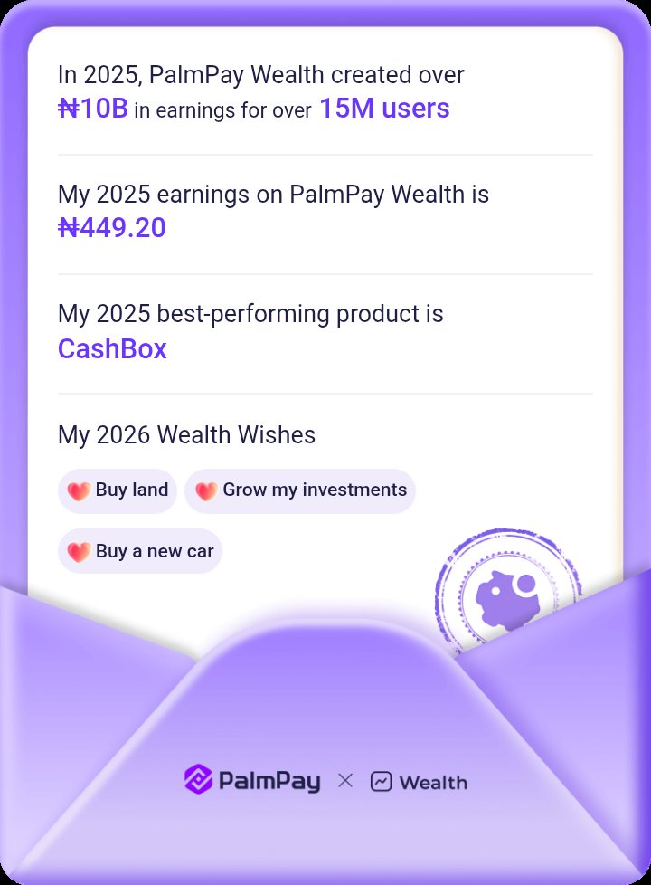chimexwp's tweet photo. PalmPay 2025 Wealth Journey https://t.co/WMzHPNSf7H