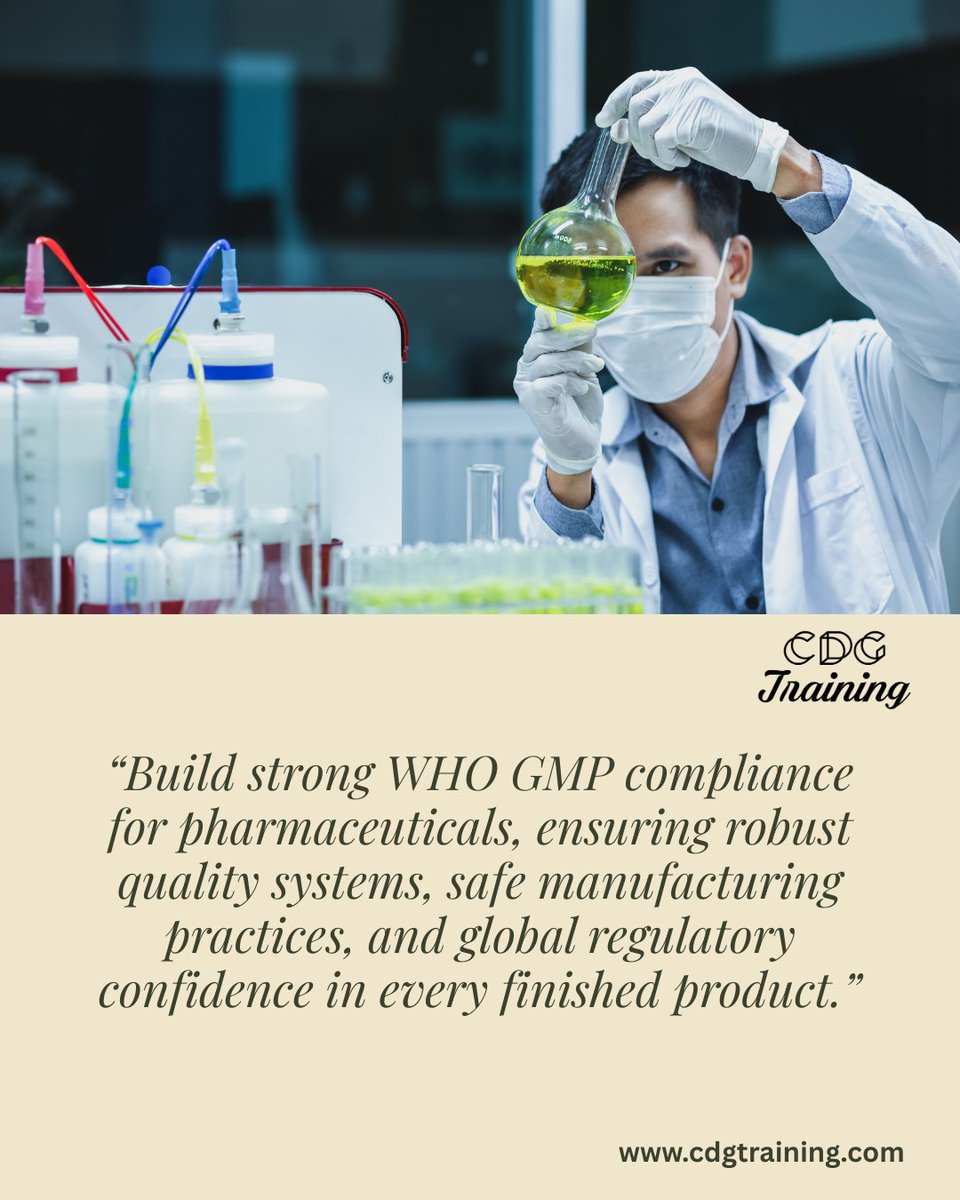 cdgtrainings's tweet image. WHO GMP expectations across pharmaceutical operations. 

Learn more: cdgtraining.com/courses/WHO-GM…

#whogmp #gmpcompliance #pharmaceuticalquality #qualityassurance #regulatorycompliance #sopstandards #auditready #professionalgrowth #lifelonglearning