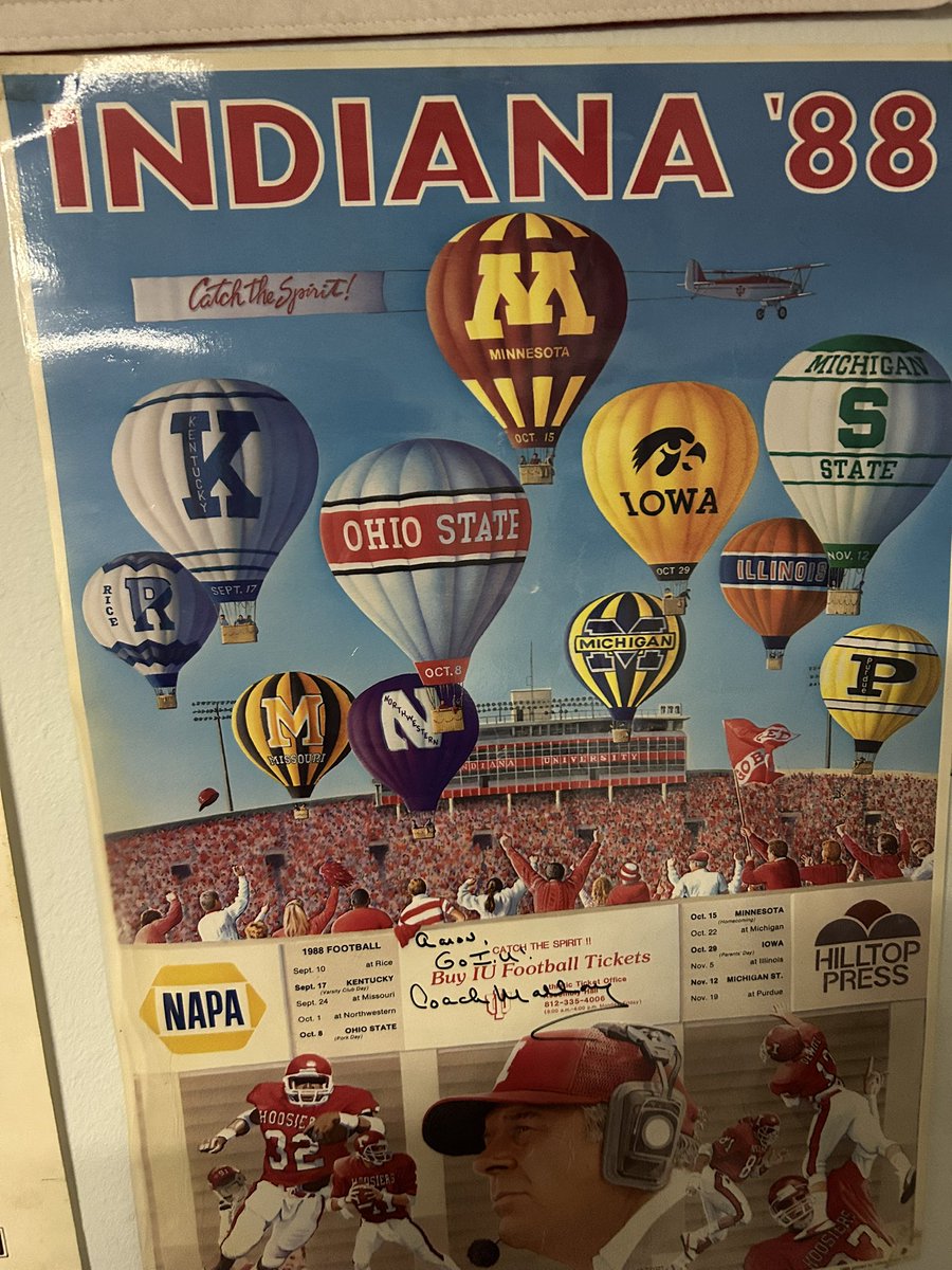 While my passion for Indiana basketball has always been far greater than Indiana football, I do have evidence that I have been an Indiana football fan for more than just two years.