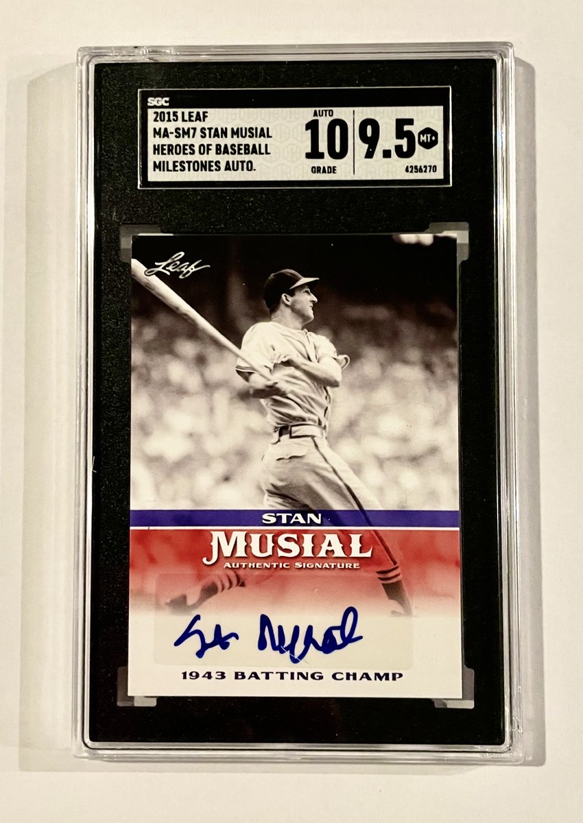 BenPSA10's tweet image. Stan Musial Leaf Milestones Autograph | SGC MT 9.5 Auto 10 | MA-SM7 ebay.us/m/kfdzNR 

#eBay #BaseballCards #SportsCards #TheHobby #Collect #StanMusial #Cardinals #Graded #Autograph #Auto