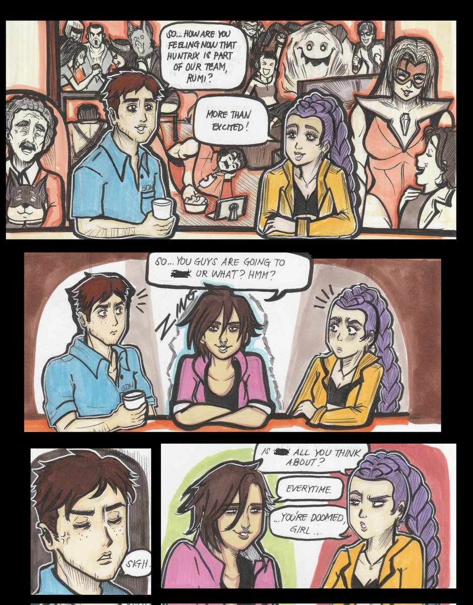 Huntrix meets Z Team 
(Seriously, gurl needs to know some boundaries)
#dispatchfanart #DispatchGame #KpopDemomHunters #kpopdemonhuntersfanart #crossoverfanart #fanart #illustration #drawing #ArtistOnX #artiston