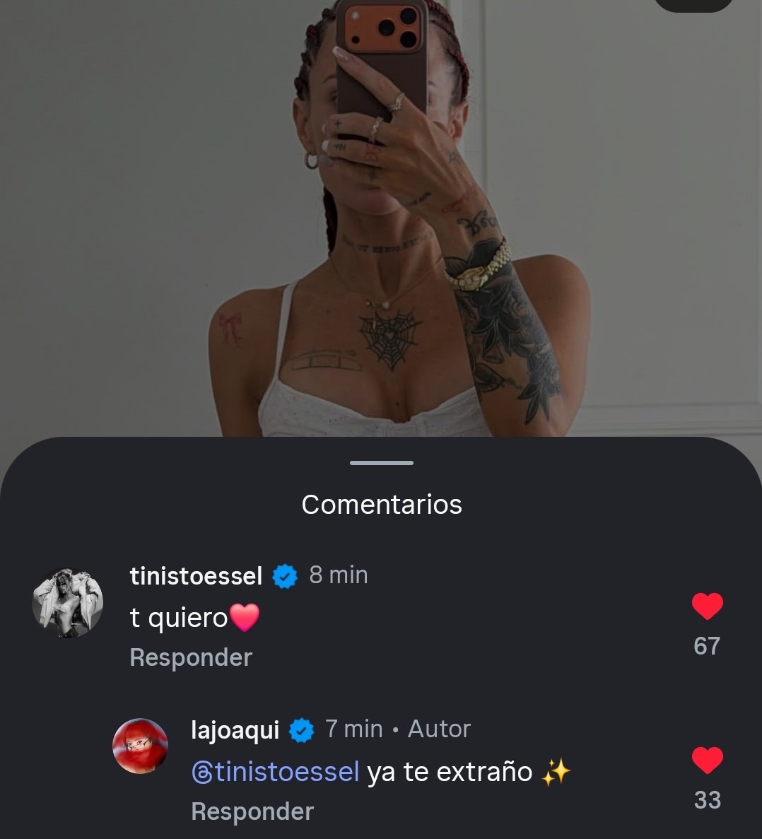 tini comentándole a la joaqui✨️