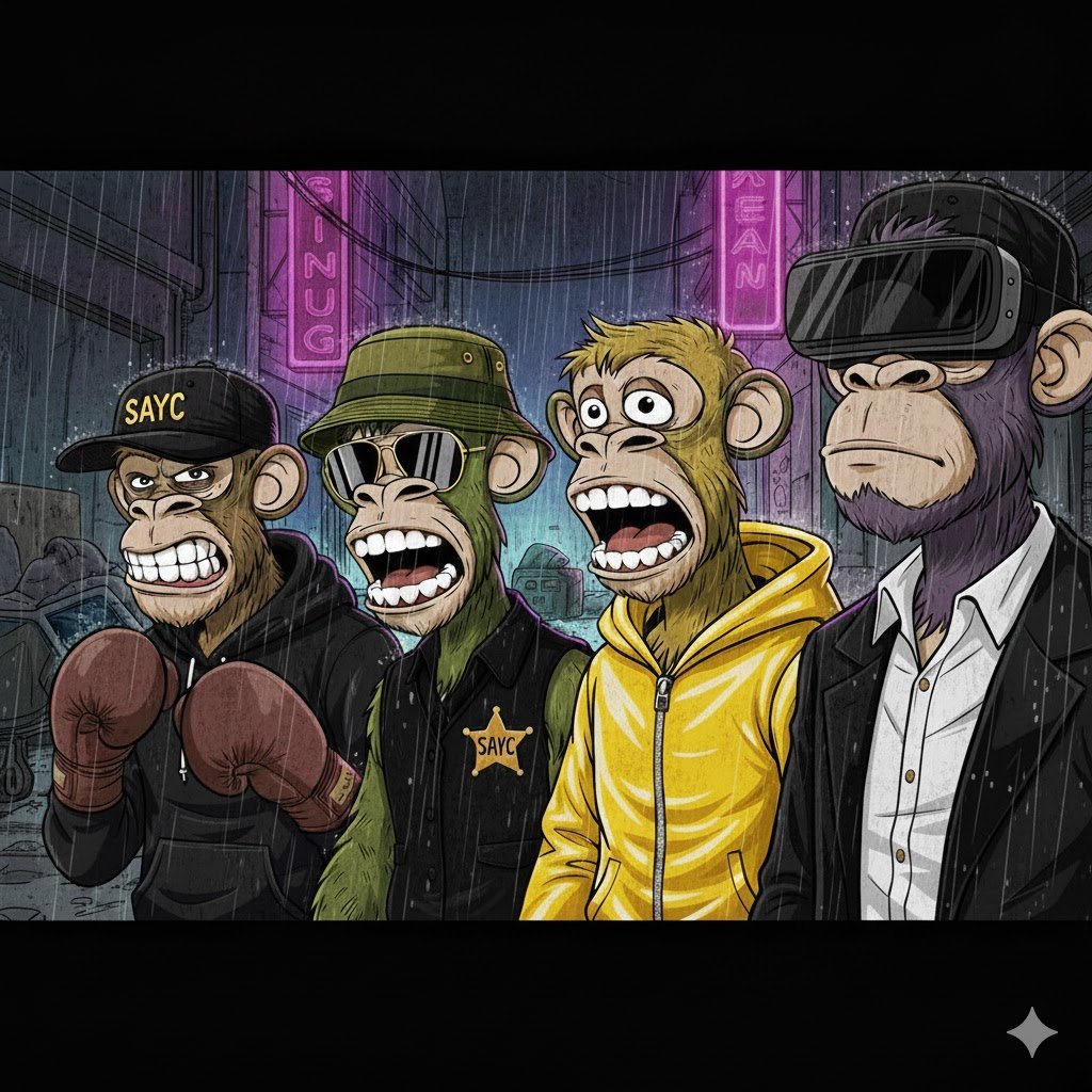acarch2's tweet photo. Some of my Sloppy Ape Yacht Club members are catching up on a crazy nite out.
@crispsy #ComicArt
#AIart #SAYC @SloppyApeYC #sloppyapeyc https://t.co/mJaT9LKQRl
