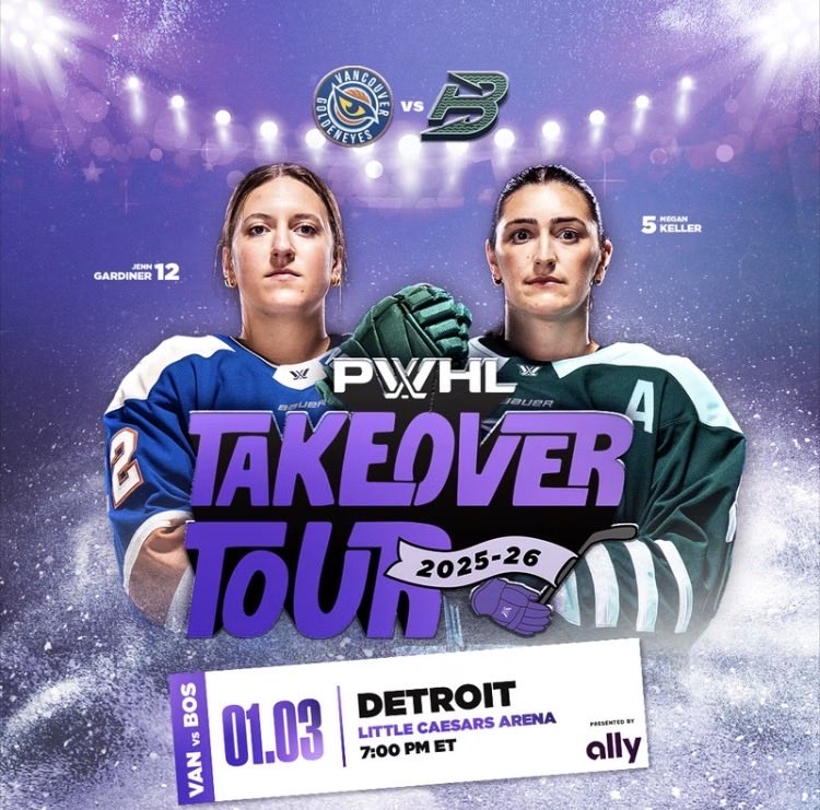 Broadcast 1 of 2026 for me: 
⁦<a href="/thepwhlofficial/">PWHL</a>⁩ Takeover Tour as ⁦<a href="/PWHL_Boston/">Boston Fleet</a>⁩ face ⁦<a href="/PWHL__Vancouver/">Vancouver Goldeneyes</a>⁩ 7pm ET Saturday from ⁦<a href="/LCArena_Detroit/">Little Caesars Arena</a>⁩ , last 2 stops in Hockeytown have produced the highest attended women’s hockey games in the U.S.
Let’s go! 🏒🎙️