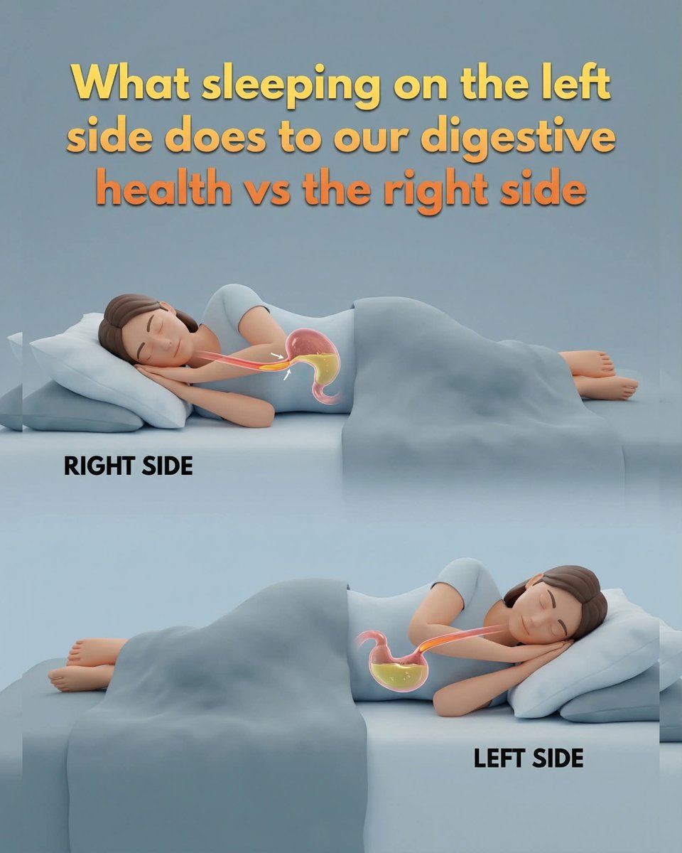 ShiningScience's tweet image. Science shows sleeping on your left side significantly improves digestion and reduces acid reflux.

Your nightly sleeping position does more than just determine your comfort level; it plays a critical role in how your body processes food and manages acidity. Research indicates…