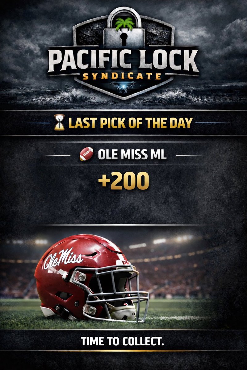 PLSyndicate's tweet image. They’re counting us out.  
We’re taking the plus money.

Ole Miss ML.  
Let’s lock in. 🔒