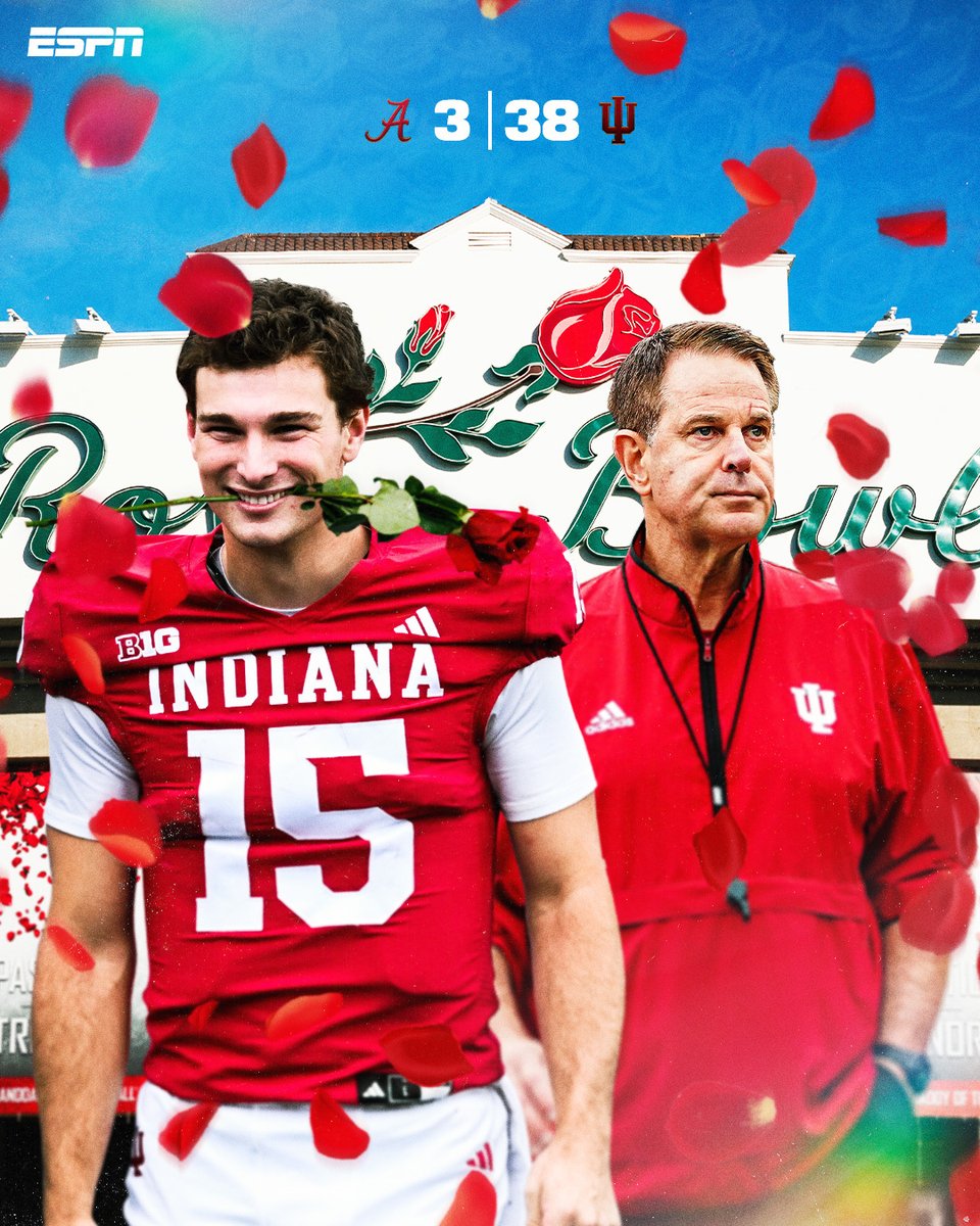 INDIANA, WILL YOU ACCEPT THIS ROSE? 🌹 

The Hoosiers dominate Alabama to advance to the CFP semi...