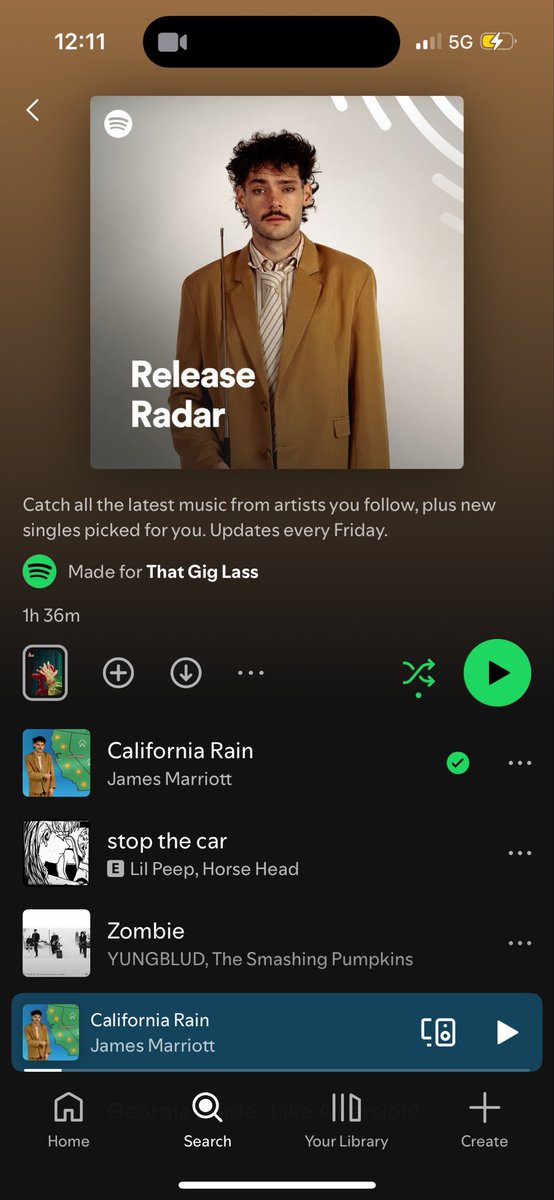 mistacey04's tweet image. james is this weeks cover of release radar on spotify !!! #CaliforniaRain