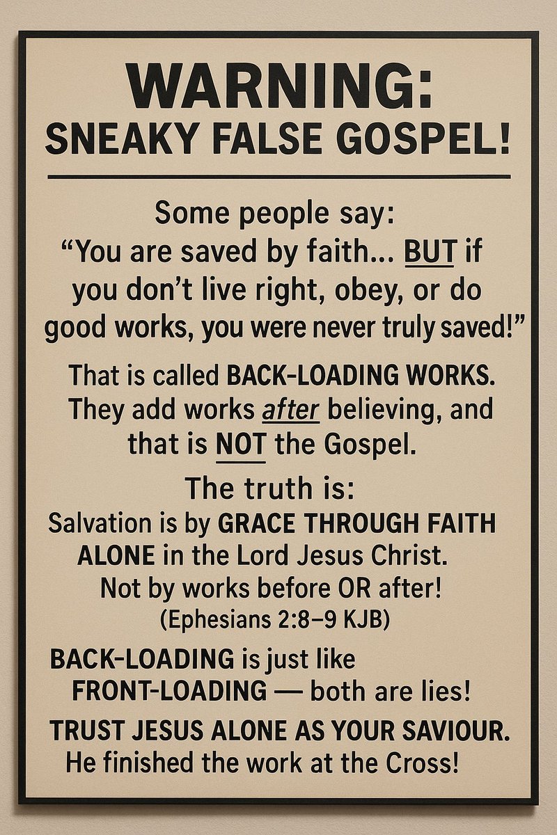 HisBloodSaves's tweet image. That’s backloading works to the Gospel of Christ. Carnality in the church exists today. Stop teaching and go study before you lead more people astray with false unbiblical language such as “true faith” or “saving faith.” James 2 is about justification before MAN not before GOD.