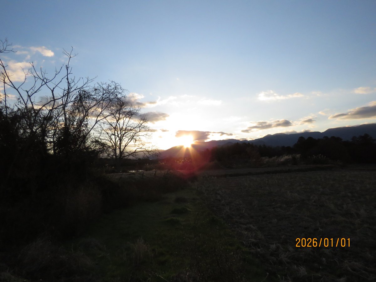 初日の出を見る為に待機しているモンキー125と初日の出
＃モンキー125