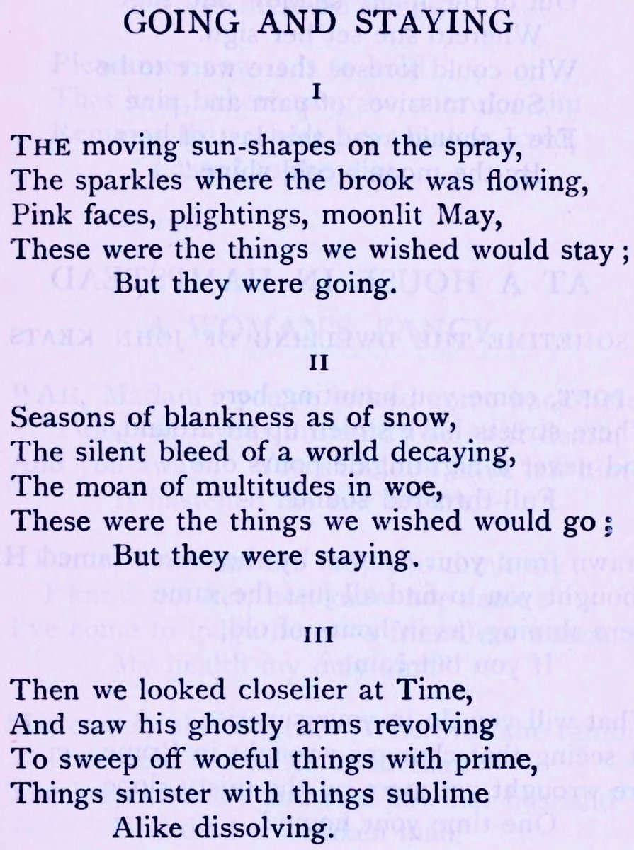 Thomas Hardy, "Going and Staying" #poem