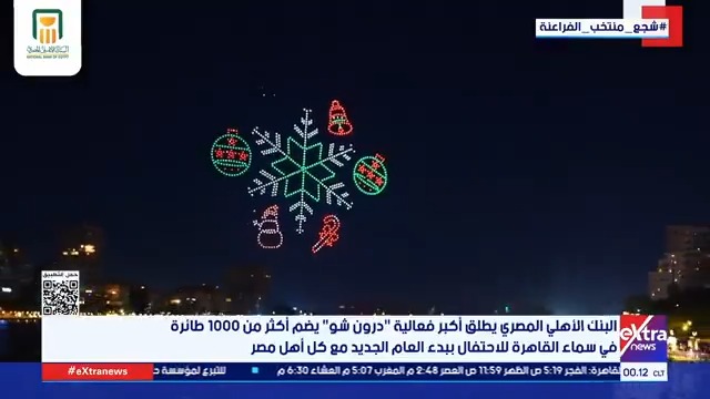سماء مصر تكتب التاريخ بألف نقطة نور... البنك الأهلي يحتفل بالعام الجديد برقصة درون مبهرة غير مسبوقة في سماء القاهرة #سارة_عبدالله 
