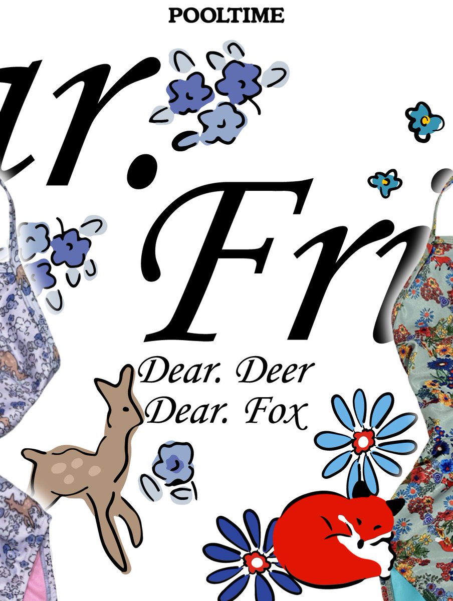 pooltimejp's tweet image. こんにちは、Pooltimeです！

Dear鹿 &amp;amp; Dearきつね が
1月2日 午前10時にオープンします！！！

🦌 ブルートーンの花畑に
かわいい鹿がポイントになった DearDear

🦊 花畑を背景に小さなキツネが
自由に遊んでいる様子を表現した DearFox