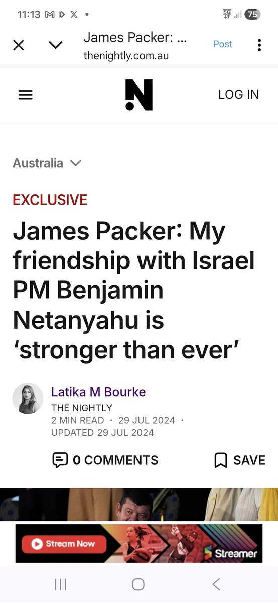 MGJ50's tweet image. And James Packer has the gall to add his name to it. Here's his "totally unbiased" view of the genocidal maniac, penned by the LNP shrill Latika Bourke.