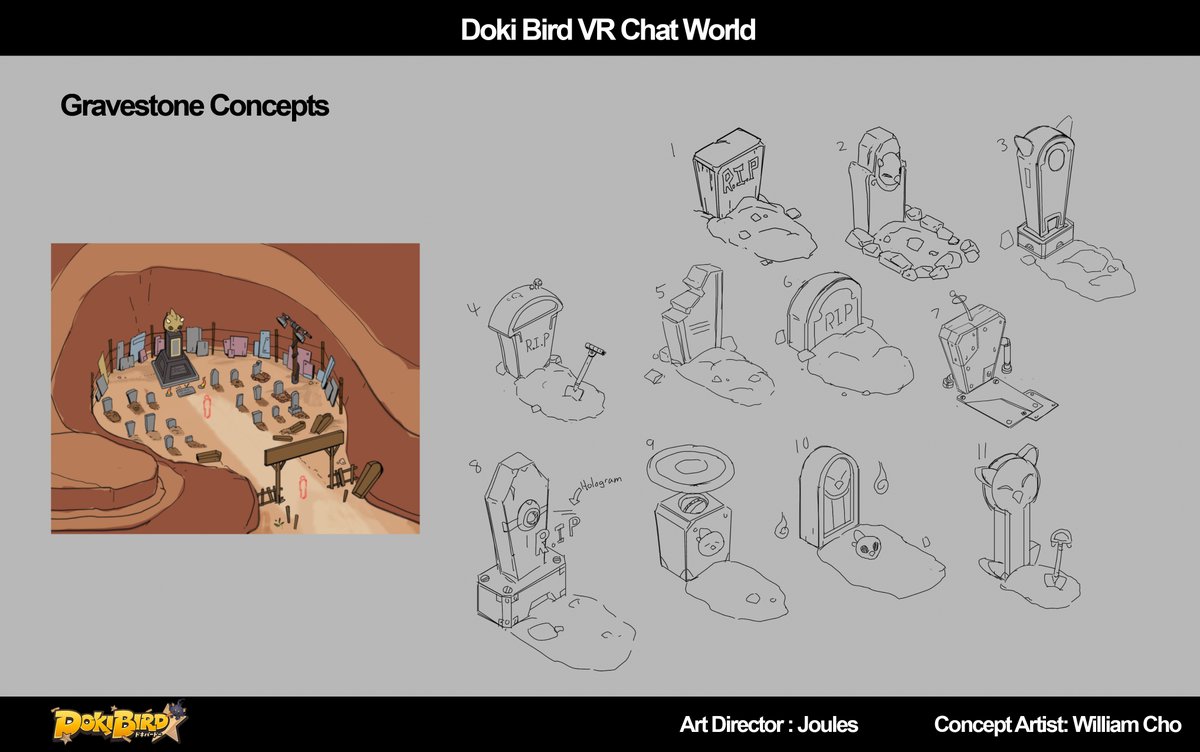 Just_Will2693's tweet photo. Thank you to Doki for having us on the project with a fun vision!  Big shoutout to @kussako for leading the project and also the rest of the team for their amazing hard work!!

Here are the concepts I made for the Dokilond VR chat world down below!

#DokiGallery https://t.co/Uex4r3e61t