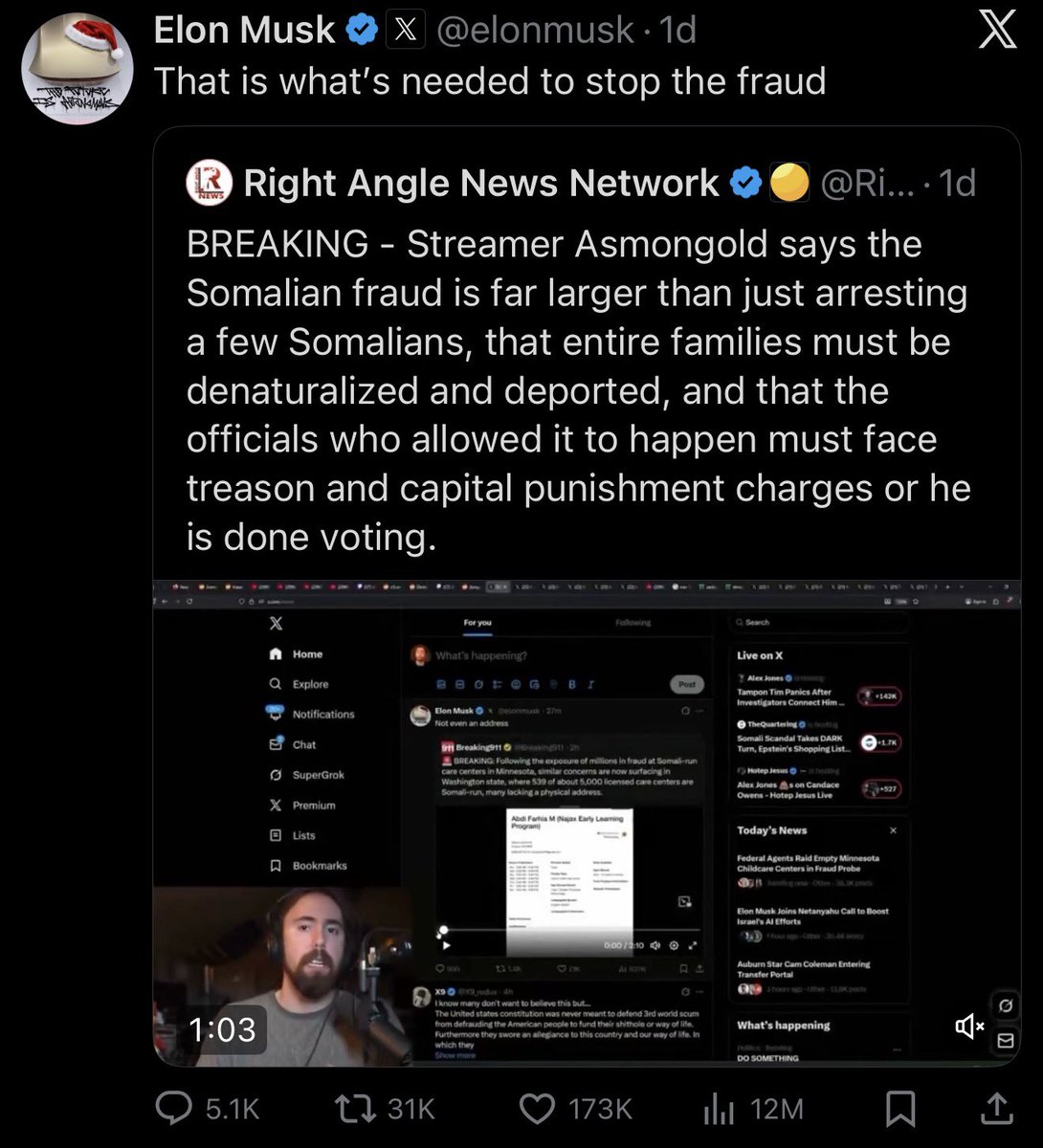 esjesjesj's tweet image. Here Asmongold says government officials should be killed and Elon says it needs to happen. Feel like the richest man on earth calling for the death of his political opponents should be a bigger story