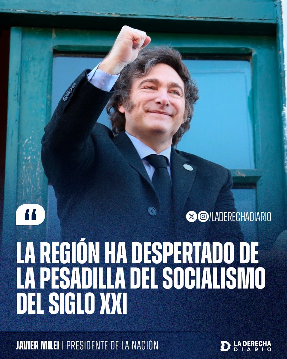 laderechadiario's tweet image. 🚨🇦🇷 | #URGENTE El presidente Javier Milei sobre el auge de la derecha: "La región ha despertado de la pesadilla del siglo XXI".