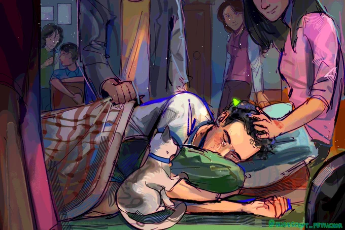Surrounded by warmth (Gema's dream) Had a vision yesterday afternoon and finished it at midnight Smth self-indulgent to celebrate #TinggalMeninggal arriving on Netflix!!!! Yegayegage #TinggalMeninggalfanart #TingNing #tingningfanart