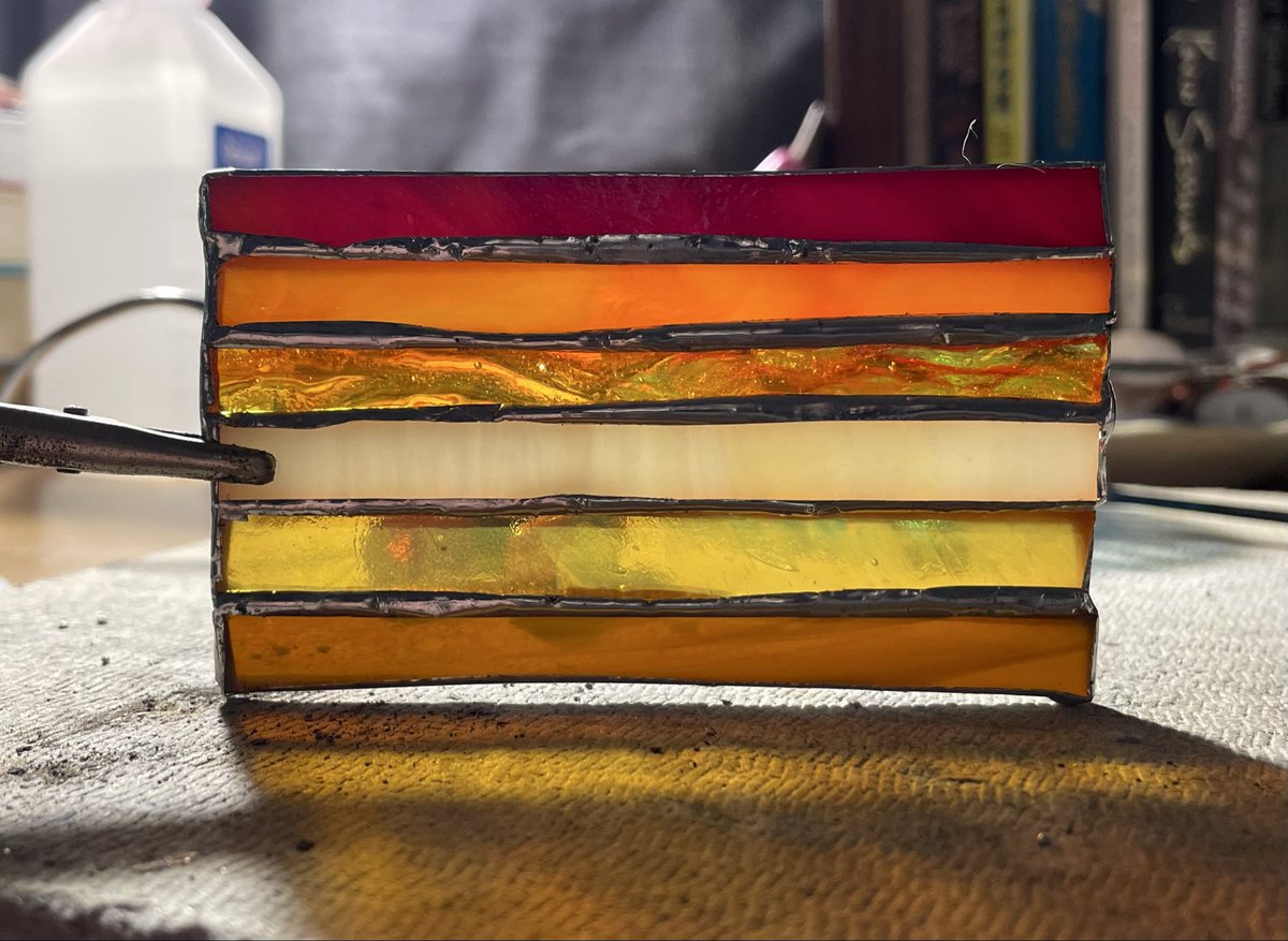 brawnybutch's tweet image. a little stain glass butch flag