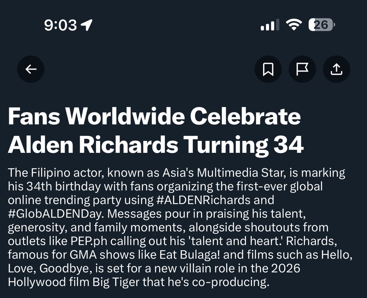 But wait, there’s MORE!

Our trending party for ALDEN’s birthday is also on the trending news!

And we just crossed the FIRST HOUR of our celebration 😏

<a href="/aldenrichards02/">Alden Richards</a>
#GlobALDENDay
#ALDENRichards
ALDENxATeam GlobalReady