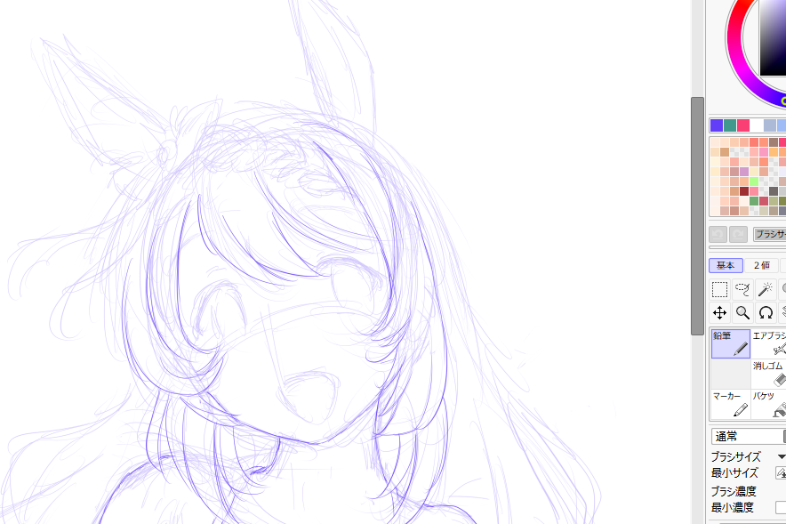 おはようございます。年始絵は丁度良い描き掛けがあったのでこれにしようかと・・・。 