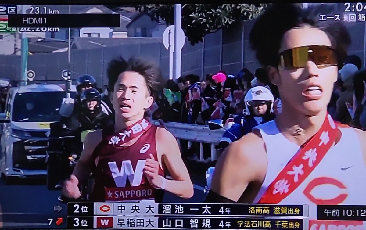 takekon20101's tweet photo. 箱根駅伝 華の2区
ｷｬﾌﾟﾃﾝ 山口の頑張りで
早稲田 順位をあげ 3位通過❗
往路の好成績期待🧒 https://t.co/3fQracZzNs