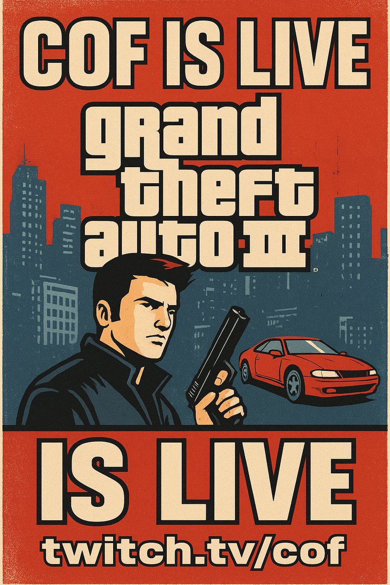 ChannelOfFly's tweet image. 📢 COF IS LIVE!
🔥 We’re diving back into the streets — GTA III is on deck!

Pull up, lock in, and vibe with the COF community as we run Liberty City the COF way.
Tap in now and don’t miss the chaos, the missions, 

twitch.tv/sjapollo

#Twitch
#Gta3
#Viral
#Trending
#Stream