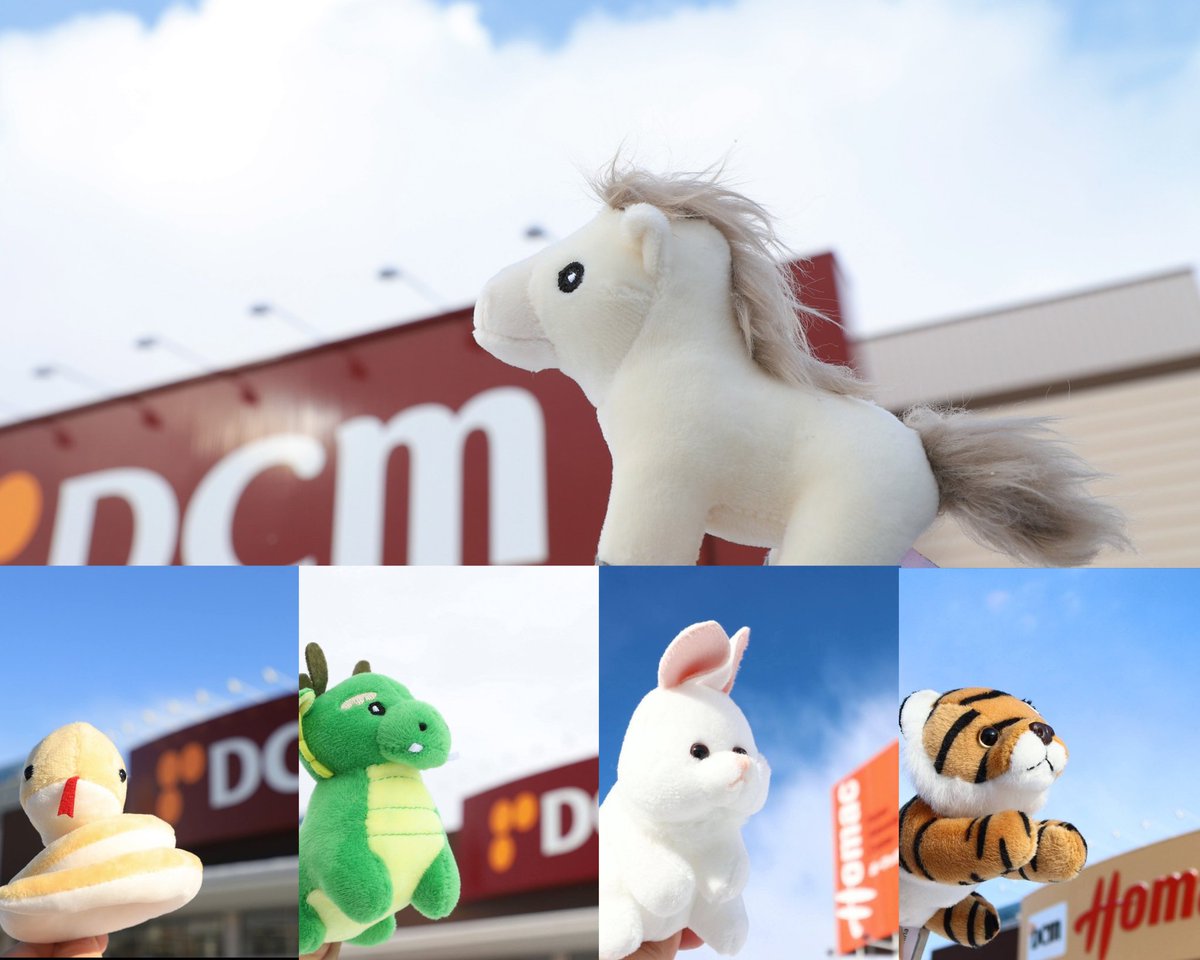 DCM ホーマック 初売り “ミニ干支ぬいぐるみ” 寅🐯卯🐰辰🐲巳🐍午