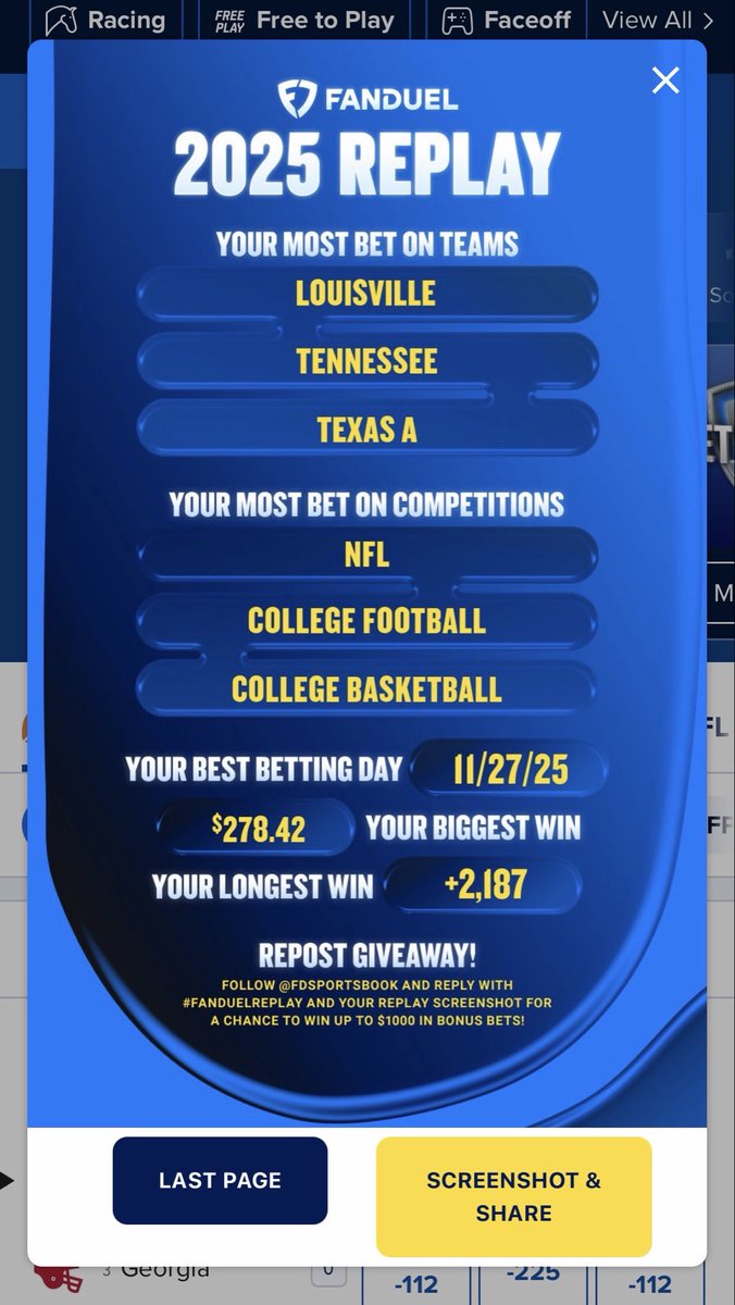 Spcole01's tweet photo. @FDSportsbook #FanDuelReplay https://t.co/14v7PU7M6g