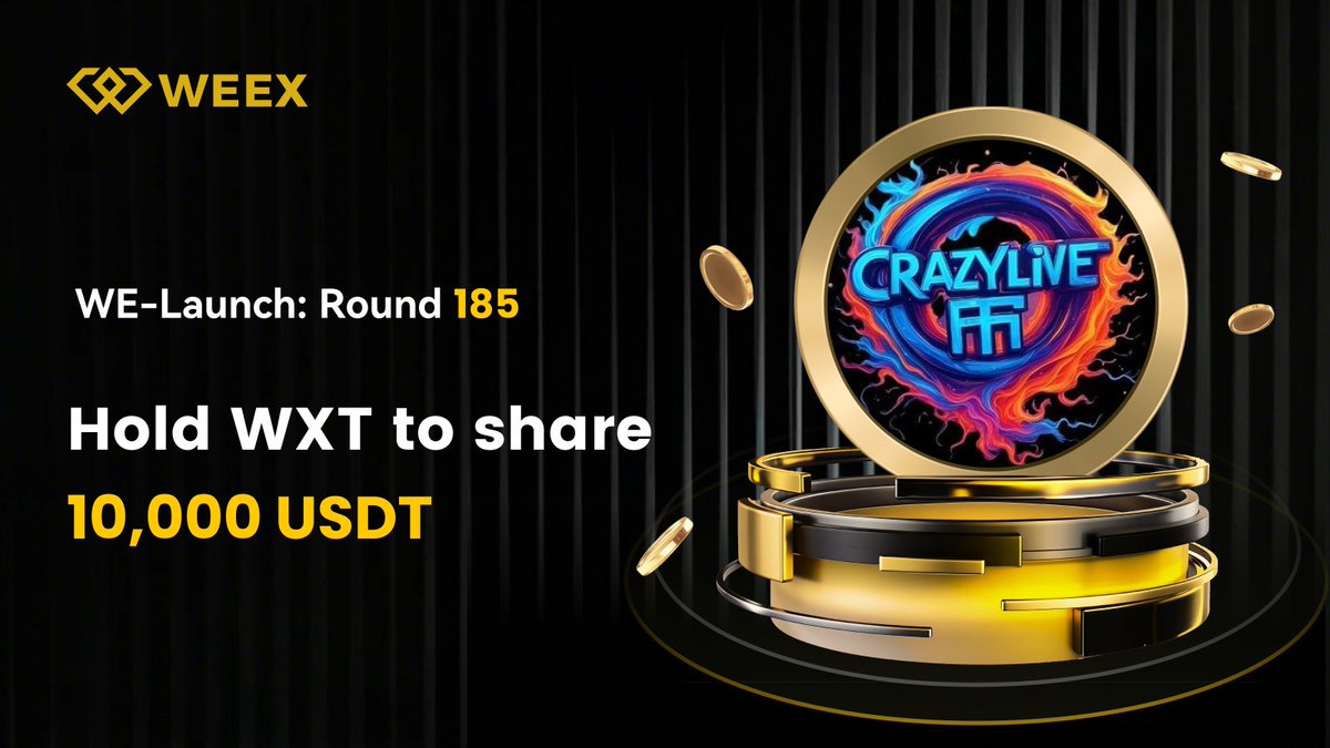 🪂Get ready for massive airdrops! $CRAZYLIVE <a href="/crazylivedao/">CrazyLive</a> is coming to #WELaunch!  
📢 Commit your $WXT to earn a share of 10,000 USDT Airdrops!

🗓️2026-01-02 07:00 (UTC+0) — 2026-01-05 07:00 (UTC+0)

📖More Details:weex.com/help/articles/…
💡Need $WXT? Trade here: