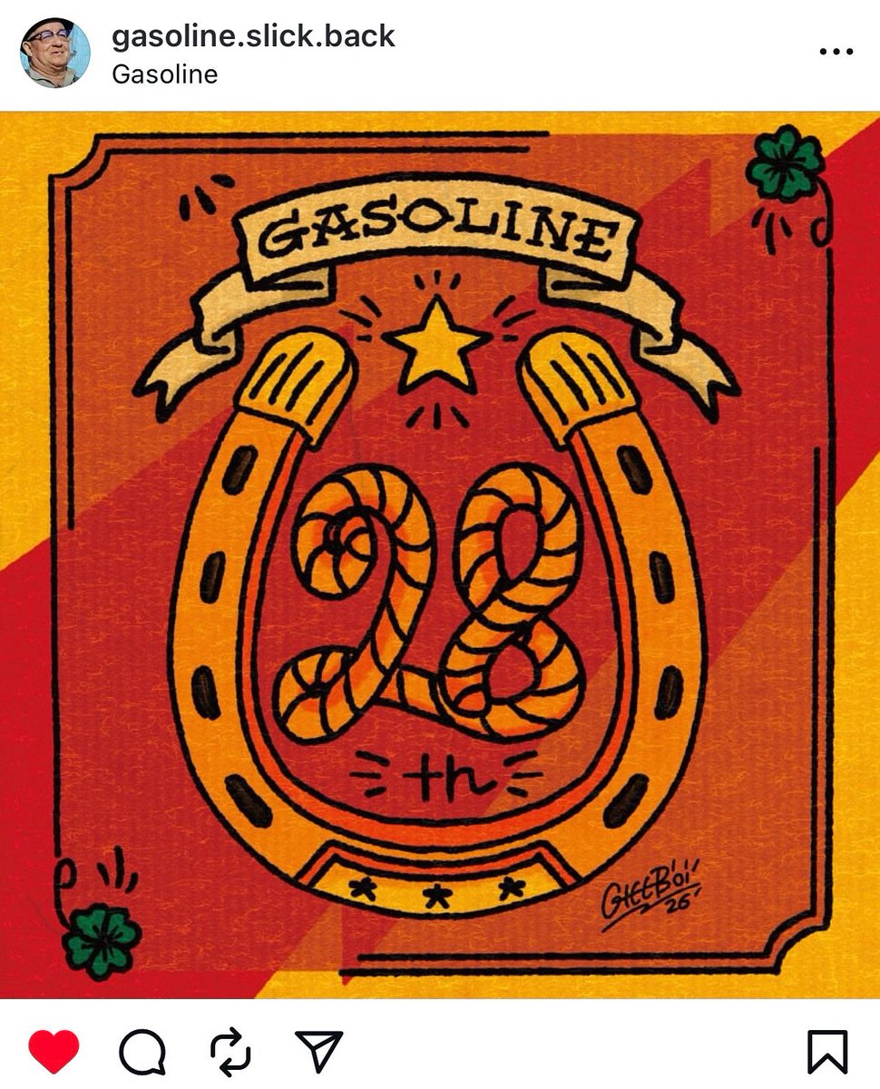 MASHIKAthe2nd's tweet photo. 今年も高円寺の名店gasolineの周年イラスト描かせていただきました!
ありがとうございます😊
28周年!みんな長く続けてすごい…
#cheeboi #illustration #gasoline #vintagestuff #kouenji #28th https://t.co/A6EW9psgxb