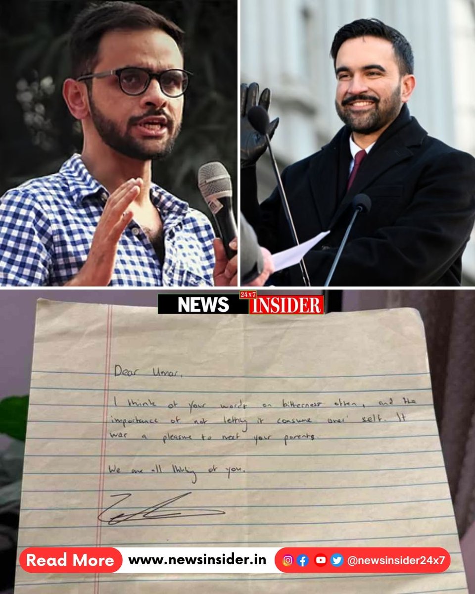 newsinsider24x7's tweet image. In the handwritten note, which surfaced on social media platform X, Mamdani reflected on a previous interaction with Umar Khalid and expressed solidarity with him.
.
.
.
🔗🌐Read more at newsinsider.in

#Mamdani #UmarKhalid #HandwrittenNote #Solidarity