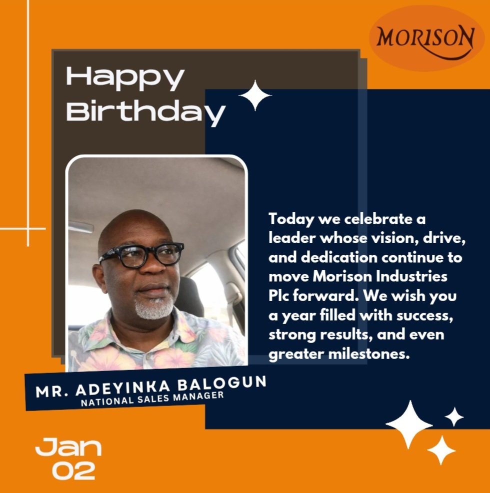 Morisonindustr1's tweet photo. Celebrating our National Sales Manager today π
Wishing you continued success and bigger wins ahead.
#HappyBirthday #TeamMorison #Leadership https://t.co/LJdRGohSJg