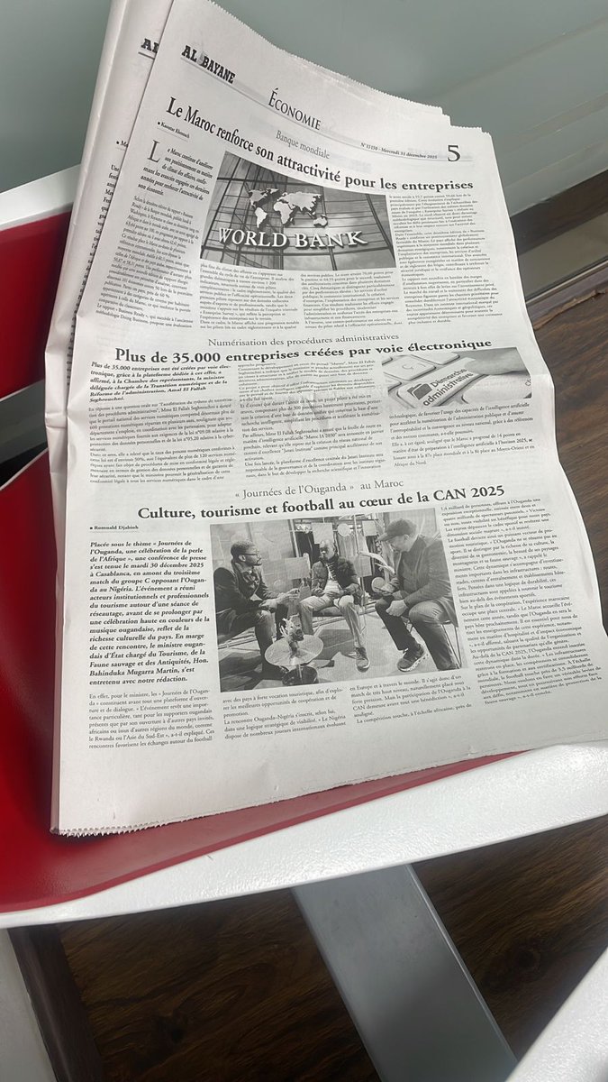 Jannie_jennah's tweet image. We didn't make it in the tournament. But we made it, in marketing destination Uganda 🇺🇬 

From an #ExploreUganda ad running on an international sports TV to now, featuring in the Al Bayane (French) in Morocco newspapers. And airtime on their Radio as well. 

We won at something.…