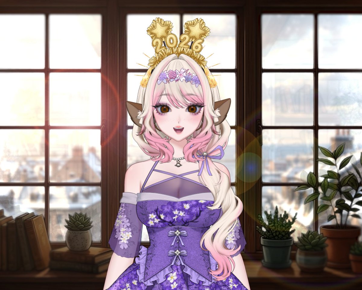 Happy New Year! 🥂

As a beginner #Vtuber I want to challenge myself with 5 attainable goals for myself &amp; the channel in 2026! 👑

In no particular order:

💜 Begin live-streaming
💜 Create singing covers
💜 Record, post, edit more frequently
💜 Draw &amp; read more
💜 Make friends!