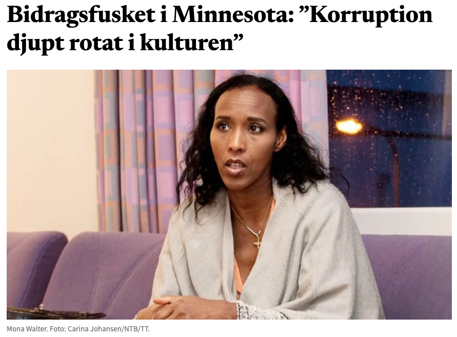 Mona Walter är inte förvånad över den massiva bidragsfuskhärvan i Minnesota, som kopplas till somaliska nätverk. – Jag vet exakt varför det blev så, säger hon till Bulletin och varnar för att liknande problem finns i Sverige. bulletin.nu/bidragsfusket-…