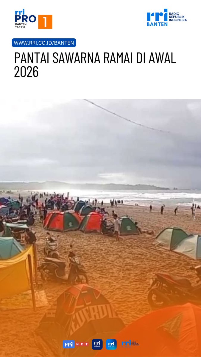 Pantai Sawarna Ramai di Awal 2026 rri.co.id/banten/wisata/…