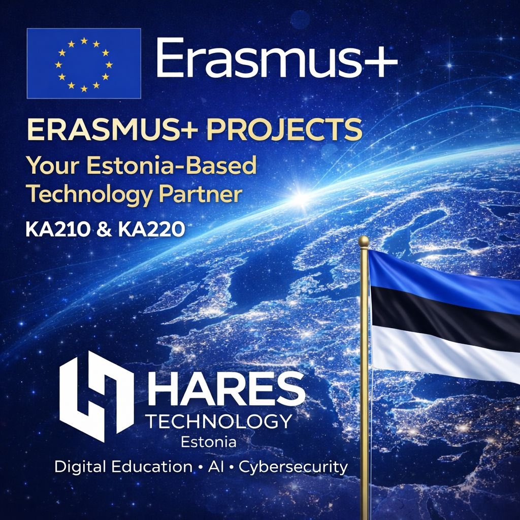 Looking for a reliable technology partner for your Erasmus+ KA210 or KA220 project?

Hares Technology, based in Estonia, supports European partners with:
🔹 Digital education tools
🔹 AI-powered solutions
🔹 Cybersecurity expertise

We collaborate in Erasmus+ projects as a