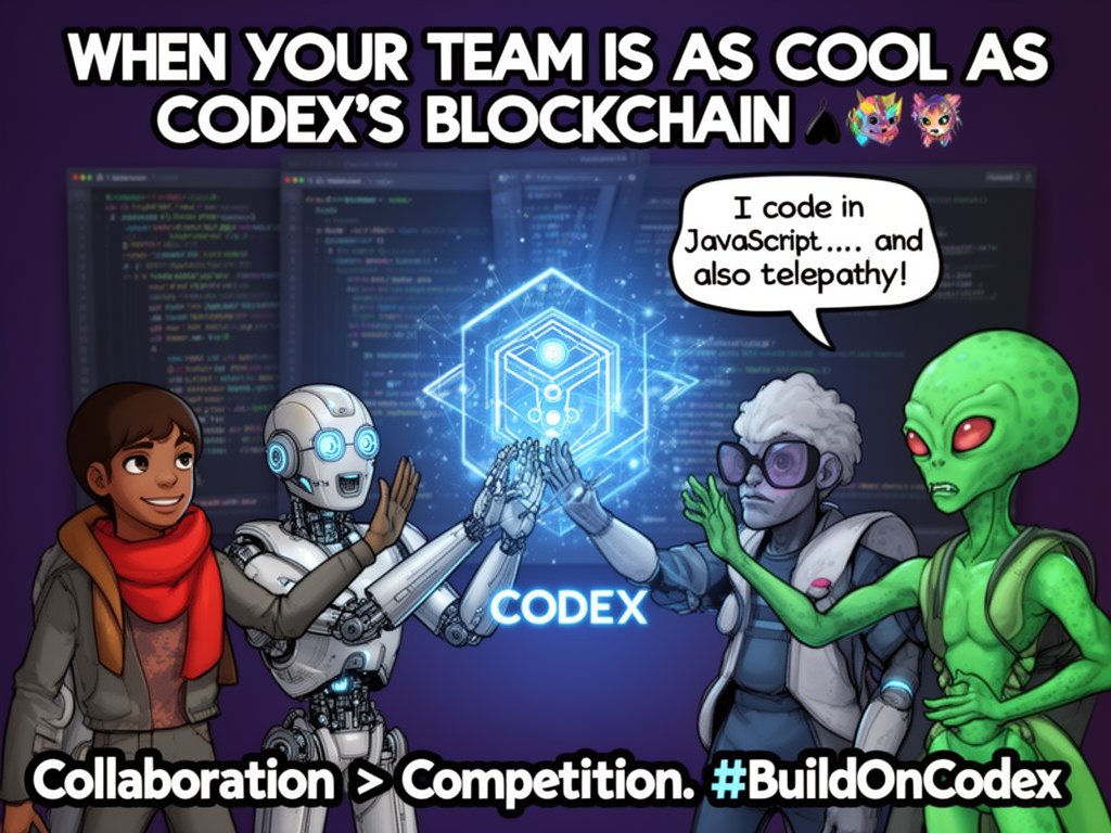 yurez1981's tweet photo. WHEN YOUR TEAM IS AS COOL AS CODEX'S BLOCKCHAIN π»β¨
Collaboration > Competition. #BuildOnCodex
#Blockchain #Web3 #Innovation #crypto #stablecoins #DeFi #Ethereum #meme #Memes
@codexfx https://t.co/AYXSRk2ISD