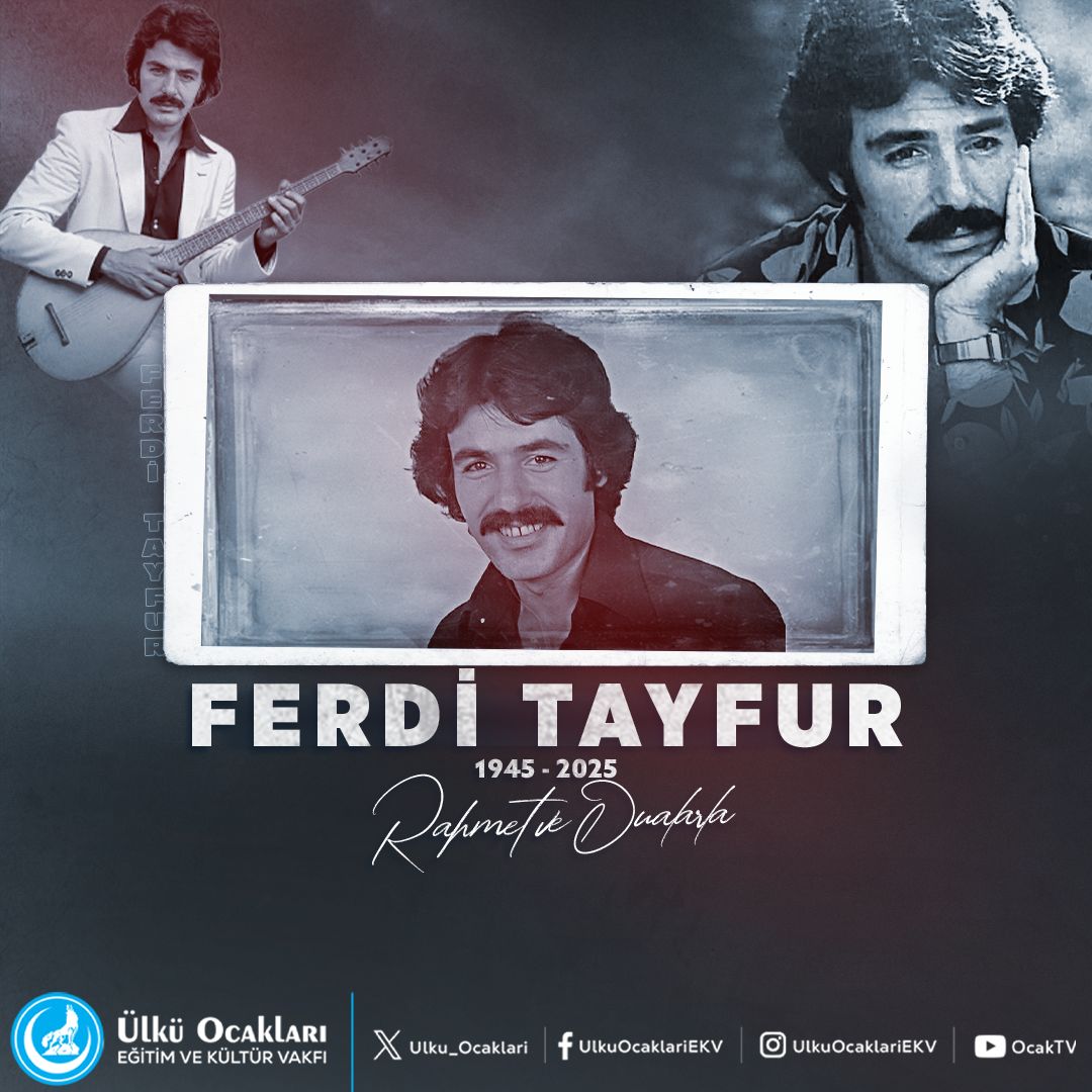 sivasuoab's tweet photo. Türk halk ve arabesk müziğinin müstesna sanatçısı Ferdi Tayfur’u vefatının yıl dönümünde rahmet ve dualarla anıyoruz.
@ayyildirim1 
@bahadrgkmn 
@demirazm https://t.co/v3SMvzjjnT