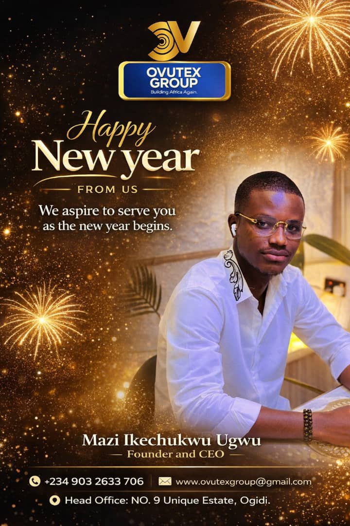 OvuteGroup's tweet photo. Happy New year from us! 🎇🎊

We aspire to serve you as the new year begins. https://t.co/yYrhGNqiCT