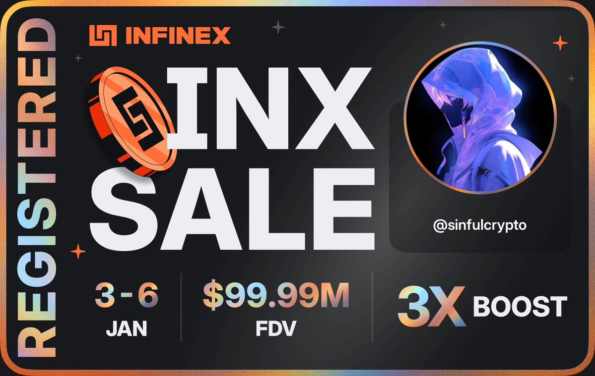 I'm registered for the <a href="/infinex/">Infinex</a> sale - $99.99M FDV, 3-6 Jan 2026
