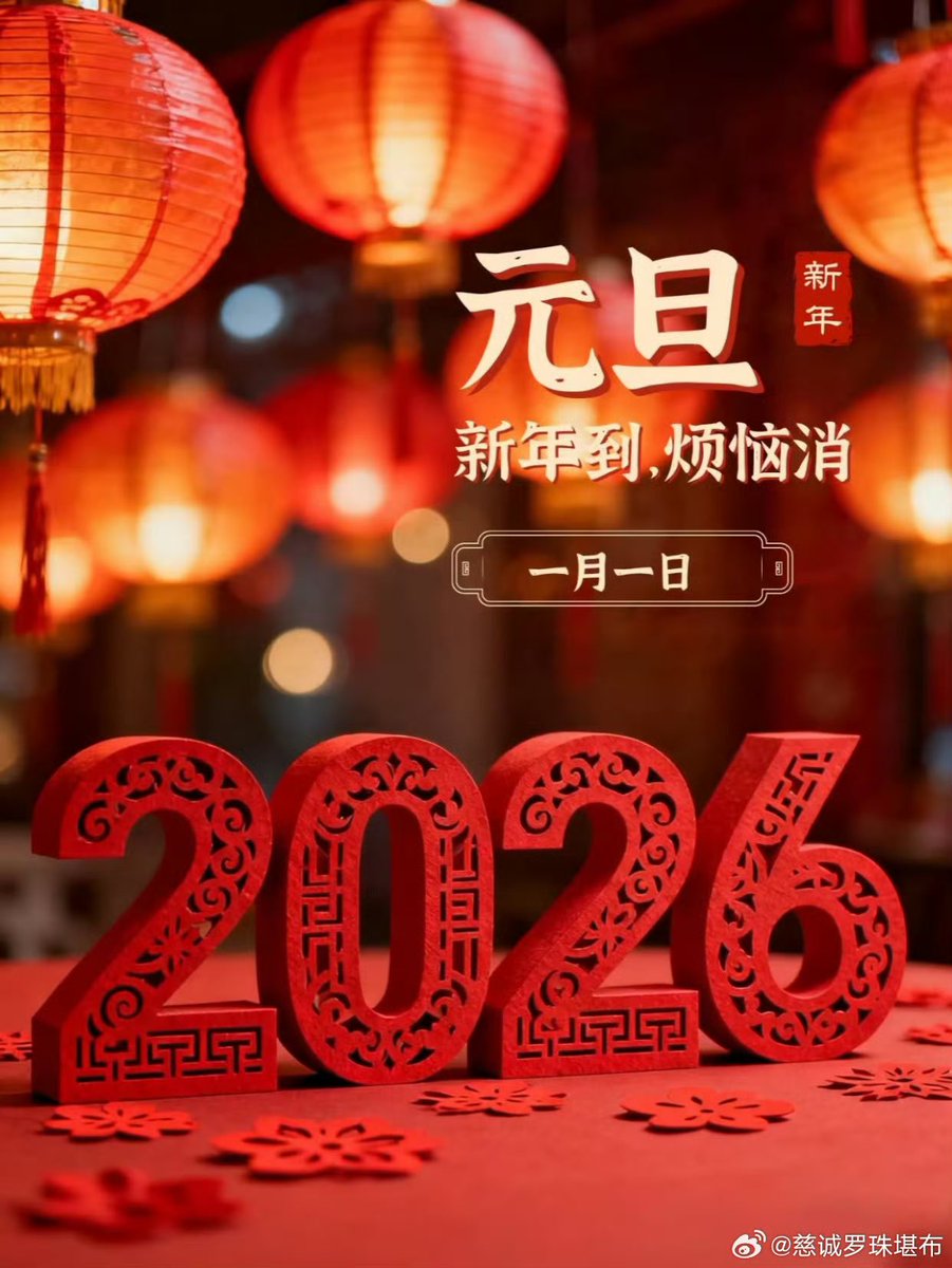 ☀️慈誠羅珠堪布

新的一年又開始了。
祝大家在新的一年裡
開開心心，健健康康，都能找到最美的人生意義和方向！

       ———2026/01/01
