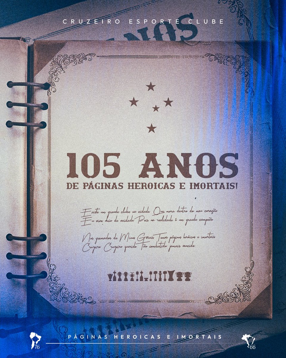 Cruzeiro's tweet image. Hoje o meu melhor amigo completa 105 anos 💙

Aquele que está comigo nos dias mais felizes e nos momentos mais difíceis. Você significa estar com a família, ser abraço em dia de jogo, coração acelerado nas decisões e esperança que nunca se apaga. Quando o mundo pesa, é em você…