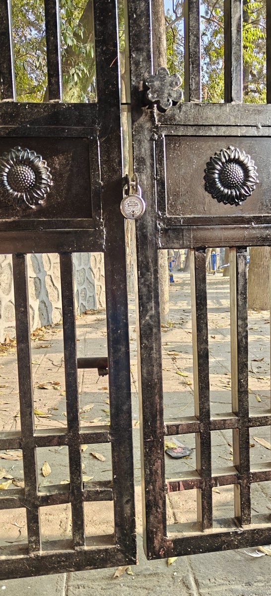 What is the purpose of keeping public exercise equipment if it gets locked,  during morning time where people come for exercise. Seen today @mhepi temple area <a href="/ktm_metro/">काठमाडौँ महानगरपालिका-Kathmandu Metropolitan City</a> <a href="/hello_sarkar/">Hello Sarkar, Government of Nepal</a> #publicspaceforall