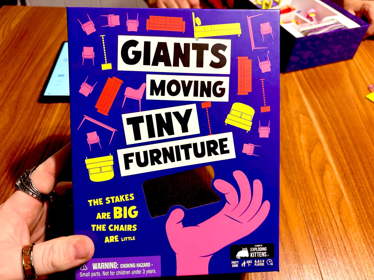MeepleDungeon's tweet image. We had a heck of a #NewYearsEve playing some of our favorite goofy/party/social games with some friends. 
The Mind @Pandasaurusgame 
Giants Moving Tiny Furniture @gameofkittens 
Dro Polter @oinkgames 
Just One @ReposProduction 
#boardgames
#podcast