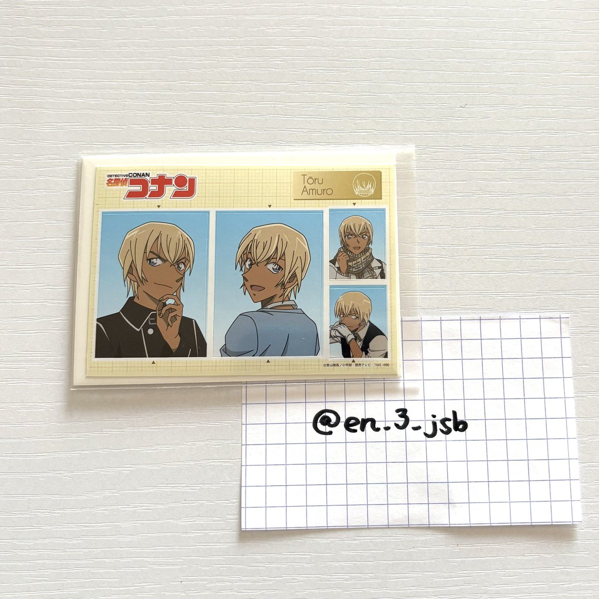 en_3_jsb's tweet photo. @moko_change はじめまして、検索から失礼いたします。
こちら所持しておりまして、工藤新一を求めています。
まだ交換を募集していらっしゃるようでしたら、郵送での交換をご検討いただけますと幸いです。
よろしくお願いいたします。 https://t.co/Ge45lDZG2X